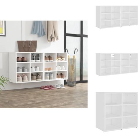 Schuhregale 2 Stk. Weiß 52,5x30x50 cm - Schuhschrank - Schuhregal - Aufbewahrung - Garderobe - Wohnraumorganisation (1/5)