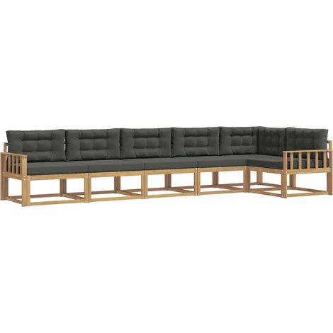 Outdoor-Sofagarnitur 4 Stk. Weiß und Anthrazit Polyester vidaXL (1/5)