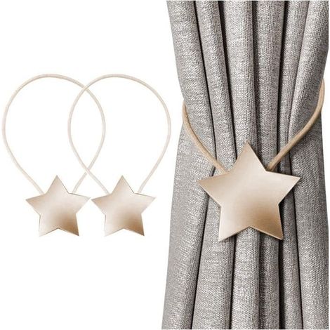 Embrasses de rideaux magntiques pinces rideaux attaches en corde Label (1/4)
