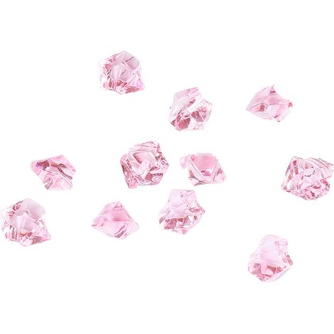 100 glaçons en acrylique rose clair, imitation glace pilée, décorations pour aquarium, 11 x 14 mm (1/5)