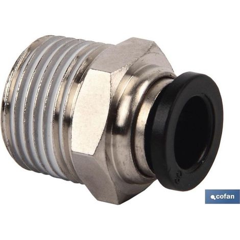 Raccord fileté droit T-4, connexion instantanée pour tubes de 4 mm à 16 mm