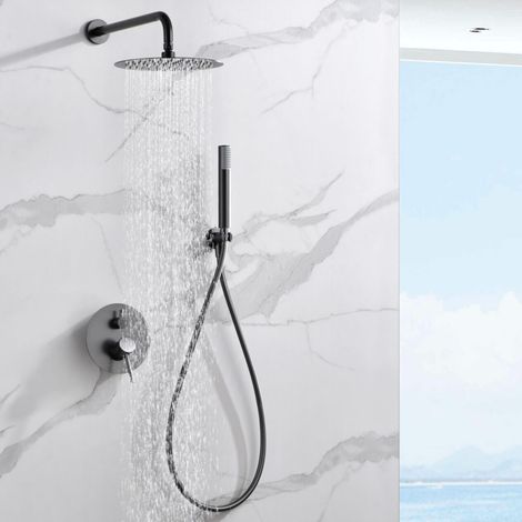 Imex - Columna Ducha Empotrada con Grifo Black Gun Serie Monza (1/5)