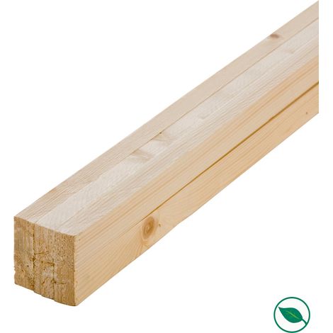 Forestea – Lot de 6 tasseaux sapin rabotés 2400 x 34 x 21 mm – Certifié FSC 100% – Pour cloisons et supports en bois dur (1/2)