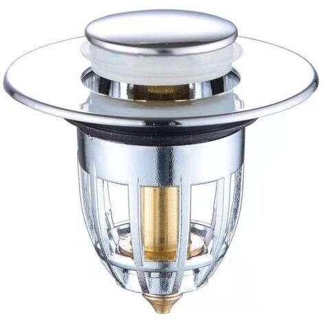 Bouchon D'évier Pop Up,Noyau de Rebond de Type Poussoir,Universel Bouchon D'évier Anti-Obstruction en Inoxydable et Cuivre,Pour Lavabo Bassin Cuisine Salle de Bain (1/5)