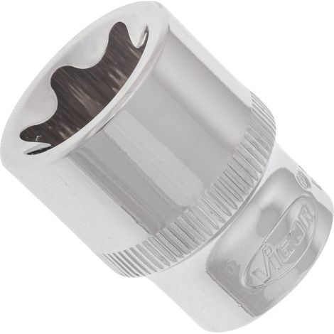 VIGOR T Steckschlüsseleinsatz, V2729N, 3/8 Zoll (10 mm) Vierkant, E Profil, SW E20 (1/2)