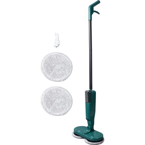 Vadrouille électrique rechargeable légère sans fil avec pulvérisateur d'eau pour sols en marbre et carrelage en bois dur vert (1/5)