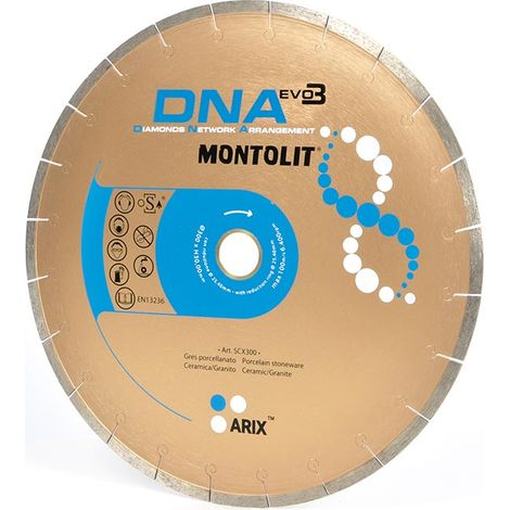 DISCO DIAMANTATO 300 MM MONTOLIT DNA SCX300 PER GRES CERAMICA GRANITO