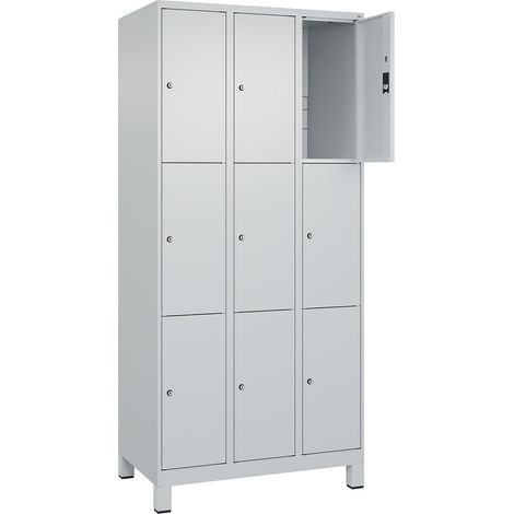 C+P, Vestiaire à 3 casiers Classic PLUS, 3 compartiments, gris (1/4)