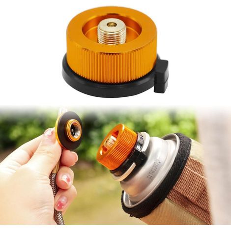 Adaptateur de Cartouche de Gaz, Adaptateur pour Bouteille Gaz de Type Buse, Adaptateur de Bouteille de Gaz, Convertisseur de Gaz, Adaptateur de Cartouche de Gaz, pour Réchaud de Camping, Or (1/5)