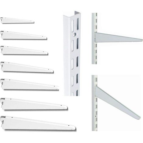 Super Heavy Duty 10 Pack 22cm OR 220mm White Watson Twin Slot Shelving Bracket (1/3)