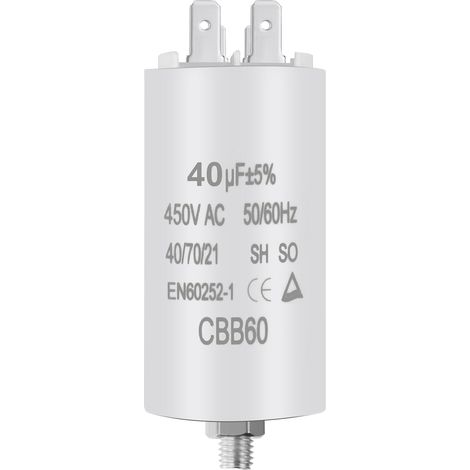 Condensateur de Démarrage, 40μF 450V, 50/60Hz, 125 x 45 mm (1/5)