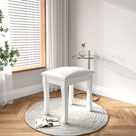 Tabouret Coiffeuse - Cuir Pu Et Coton Élastique - Hauteur Réglable 45-50 Cm - Charge Max 136 Kg - Pour Salle De Bain Salon Chambre - 1 Pièce (1/5)