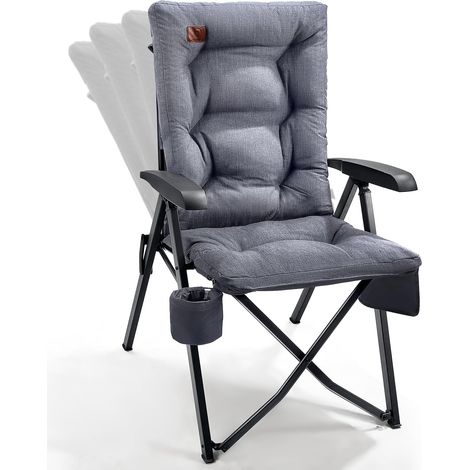 Chaise de Camping Pliable Dossier Réglable Rembourrage Épais (1/5)