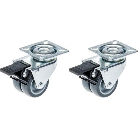 Roulette - EC2210 - Gummi - Drehbar - 50mm - Set von 2