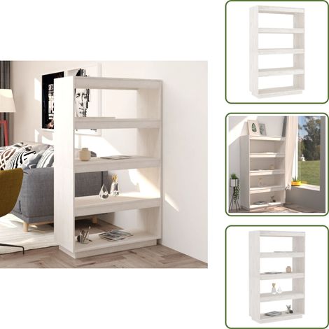 Separador de ambientes - vidaXL Estantería/divisor espacios madera pino blanco 80x35x135 cm - Estantería de pino
