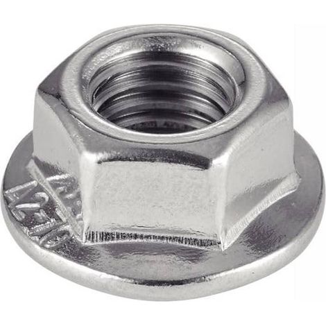 50 Ecrous à Embase Crantée M16 mm - DIN 6923 - ISO 4161 - NFE25-406 - Inox A2 - D-Work