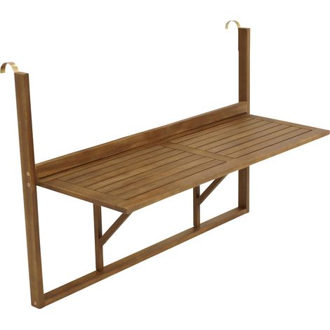 Balkonhängetisch 120x40cm, Akazienholz geölt, FSC®-zertifiziert