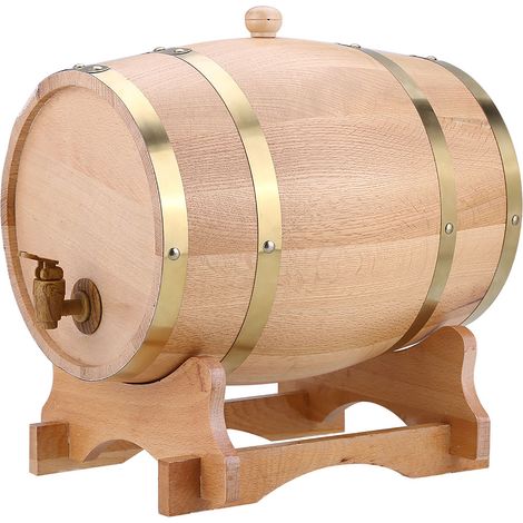 Tonneau à vin en bois de chêne vintage pour bière, whisky, rhum, port 10 l (1/5)
