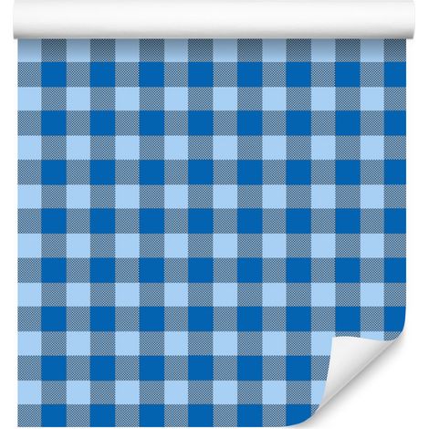 Papier peint à carreaux bleus et azur, fond bleu 50x1000 cm (1/5)