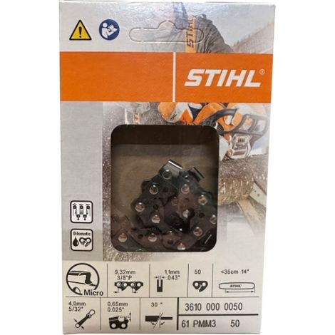 Catena Micro 3/8 passo 1,1 motosega modelli MS170 ORIGINALE STIHL 36100000050 (1/5)