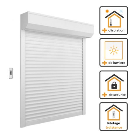Volet roulant radio ALU H140 cm x L150 cm blanc