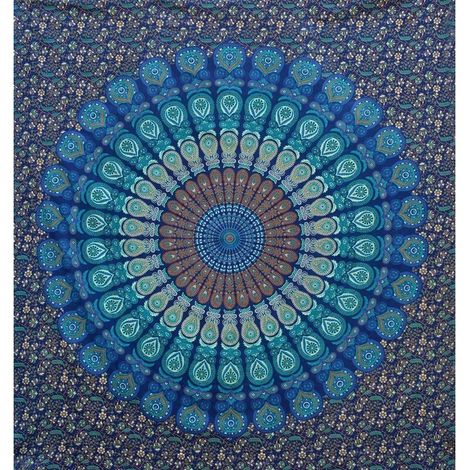 BRAVIX Tapisserie Cadeau Tapisseries Hippie Mandala Bohème Psychédélique Complexe Indien Tenture Murale Literie Couvre-lit (1/5)