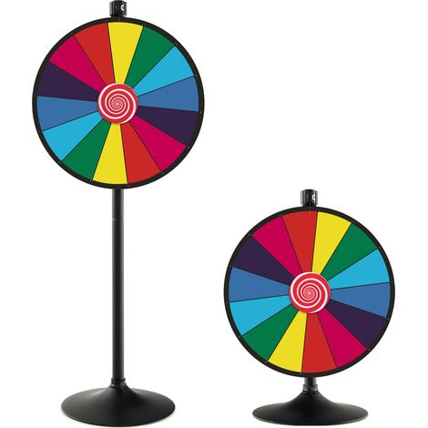 COSTWAY 60 cm Colorful Freestand Prize Wheel 14 Slots Tabletop Spinning Wheel w/ Eraser (1/4)