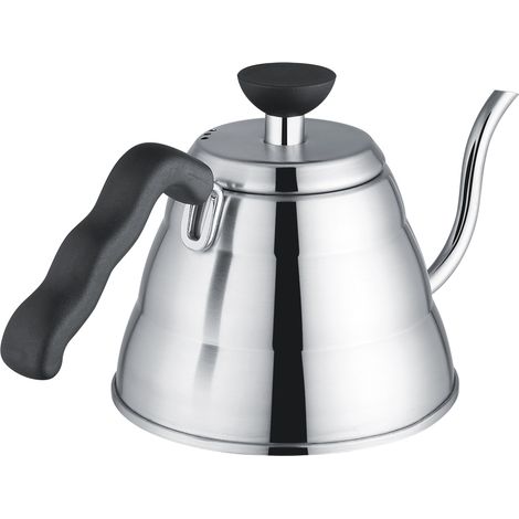 Wasserkocher aus Edelstahl mit Schwanenhals, Kanne für Filterkaffee und Tee, präziser Ausgießer, 600 ml, induktionsgeeignet, isolierter Griff, gebürstete Oberfläche (1/5)