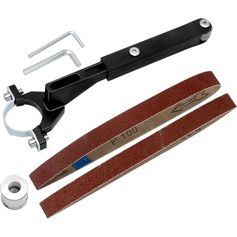Adaptateur pour ponceuse à bande pour meuleuse d'angle, adaptation pour meuleuse à bande de type 100 / 125 M10 M14, meuleuse d'angle polissage accessoires de meulage (1/5)