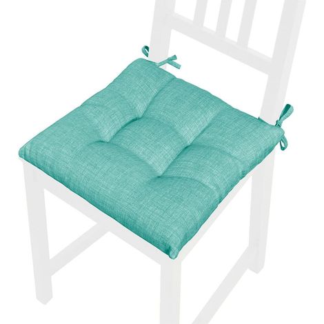 Cuscino Sedia Pastello Morbido Universale Coprisedia Cotone Imbottito 100% Made In Italy - Turchese