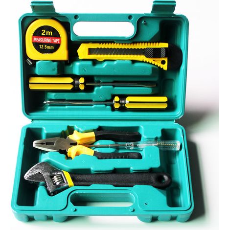 8008B Kit d'Outils, Coffret à Outils en Métal avec Pince, Clé et Tournevis pour Voiture et Maison, 8 pièces