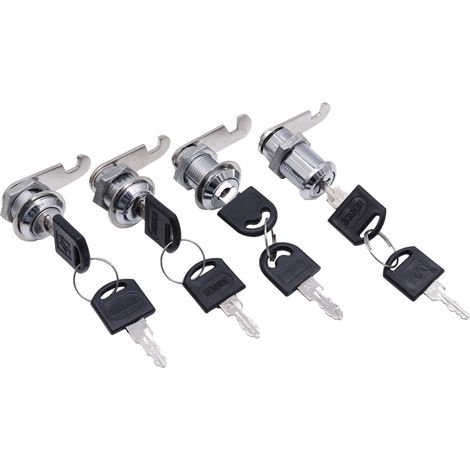 Lot de 4 cylindres de serrure à came de sécurité pour boîte aux lettres, casier et tiroir, en alliage de zinc de 20 mm de long.