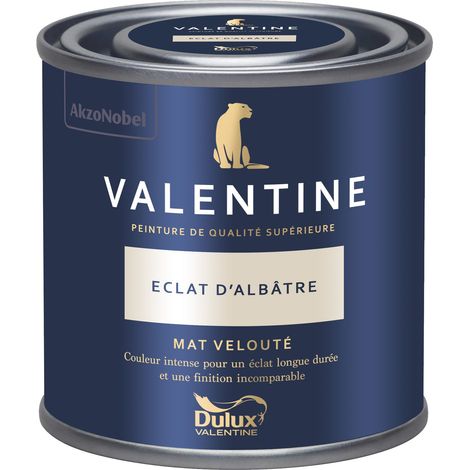 Dulux Valentine Peinture intérieure de haute qualité - Valentine - Couleur intense & pouvoir couvrant élevé - Mat Velouté Éclat d'Albâtre 0,125 L