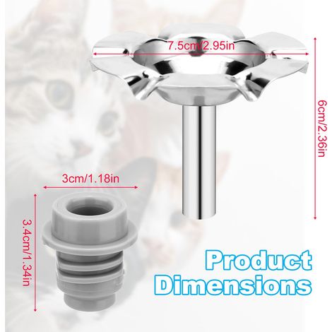 Fontaine à eau pour chat fleur de remplacement buse en acier inoxydable pour abreuvoir animal (1/5)
