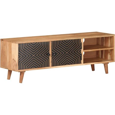 Mobile Porta TV 115x30x39 cm in Legno Massello di Acacia vidaXL (1/5)