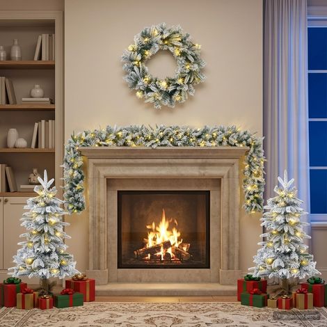 vidaXL Set de mini árboles de Navidad 90 cm 175 LED Blanco Cálido (1/5)