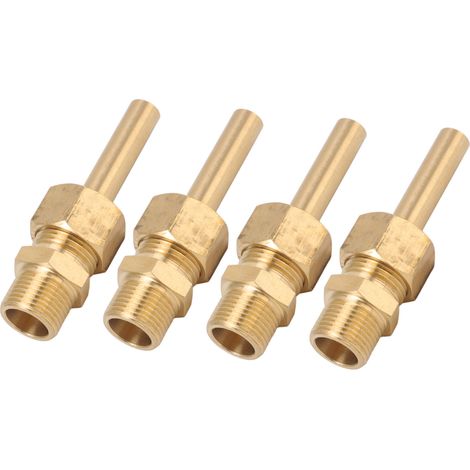 Lot de 4 buses de fontaine en cuivre pur, grand modèle hexagonal à jet direct, filetage mâle G3/8. (1/5)