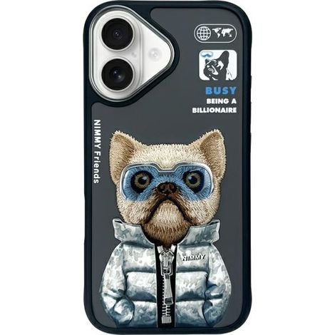 Funda para iPhone 16 Nimmy Cool&Cute con diseño de perro, color negro. (1/5)