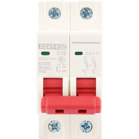 L'interruttore automatico combinato in corrente continua per sistemi fotovoltaici, il modello miniaturizzato DC2P 500V 16A MCB DZ47-63Z-2P, è adatto per impianti di generazione di energia solare di pi (1/5)