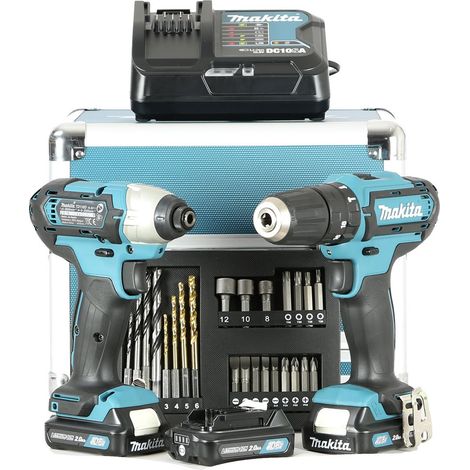 Makita CLX228SAX2 Set Trapano avvitatore e impulsi 3 Batterie da 10,8V - -