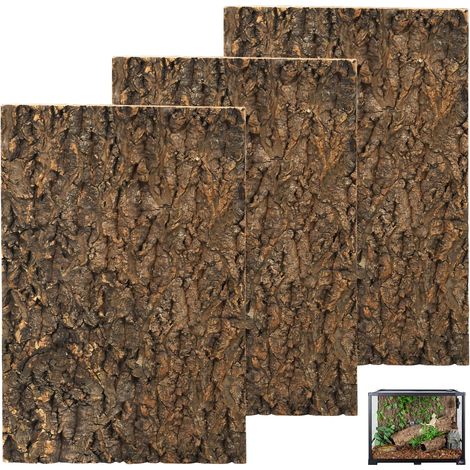 3 Pièces Écorce de Liège pour Terrarium 30x20 cm, Parois Arrière Naturelles Aspect Écorce d’Arbre, Décoration Murale pour Reptiles, Lézards, Geckos, Tortues, Serpents et Dragons Barbus (1/5)