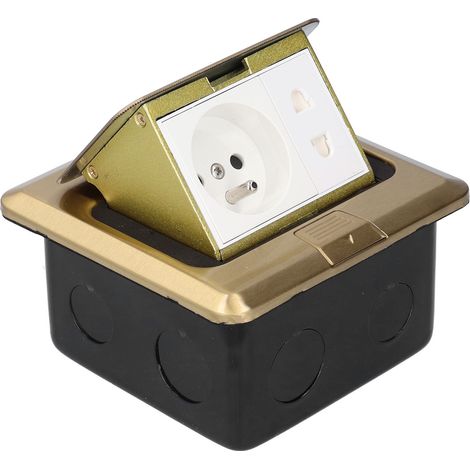Bodensteckdose, integrierte Steckdose zum Laden von Industriebedarf, FR-Standard, AC250V, Gold (1/5)