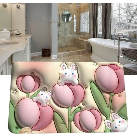 Tapis de sol en terre de diatomées pour salles de bains et toilettes, absorbant, à séchage rapide, antidérapant, convient aux entrées et aux vestibules, résistant à l'usure et aux taches, tapis de sol (1/5)