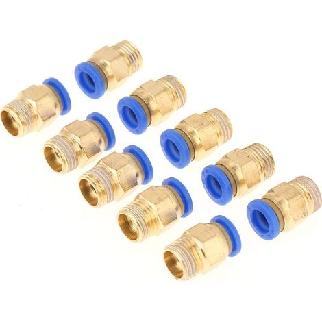 Raccord Pneumatique 8mm, 1/4 BSP Raccords Rapides De Connecteur Pneumatique Droits 10 Pièces Adaptateur De Montage Rapide, Filetage De 8 mm De Diamètre 1/4 BSP Ensemble (1/5)