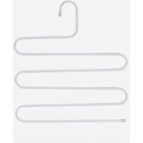(14,17 x 14,17 pouces, lot de 2, blanc) S-Type en acier inoxydable vêtements pantalons cintres placard rangement organisateur pour pantalons jeans écharpe à suspendre (1/4)