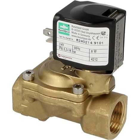 Electrovanne Buschjost 8240214.9101.0240 G1/2,3.8m³/h,0.1-16bar +110°C,EPDM,24VDC