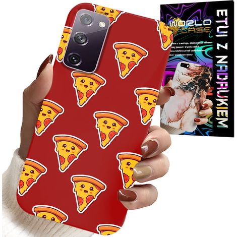 Custodia per Samsung Galaxy S20 FE - fantasia con una pizza allegra su sfondo rosso (1/5)