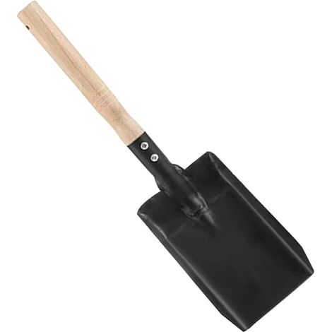 Outil de Jardinage Robuste en Bois et Acier, Pelle Plate Carrée Compacte pour Plantation Familiale et Jardinage Extérieur (1/5)
