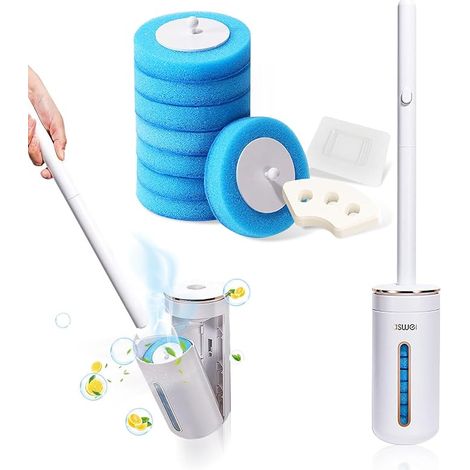 Toilet Brush Cleaning System Toilet Brush Toilet Brush Disposable Toilet Brush Replaceable Toilet Brush Head (1/4)