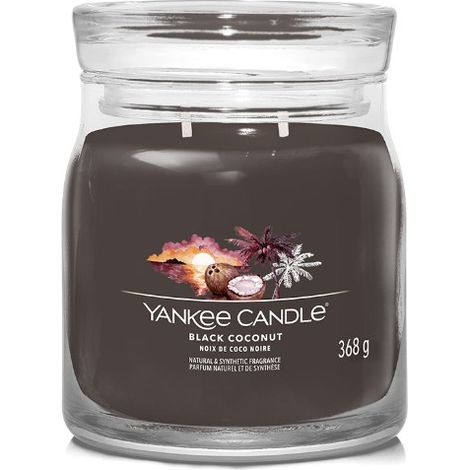 YANKEE CANDLE CANDELA GIARA MEDIA SIGNATURE BLACK COCONUT (1/3)